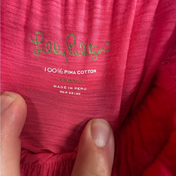 Lilly Pulitzer Pima Cotton Ruffled Halter Tube Top Coral Pink Blouse - Picture 8 of 8